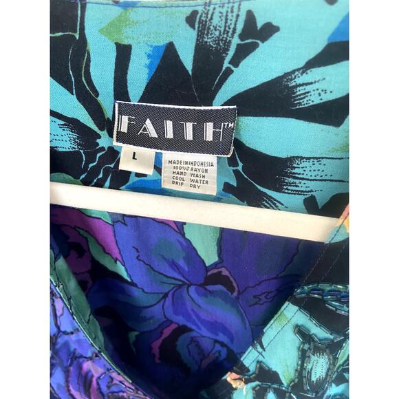 Faith Women's Multi Jacket Vest Funky Block Pattern Sequin Beading Detail - Picture 4 of 7